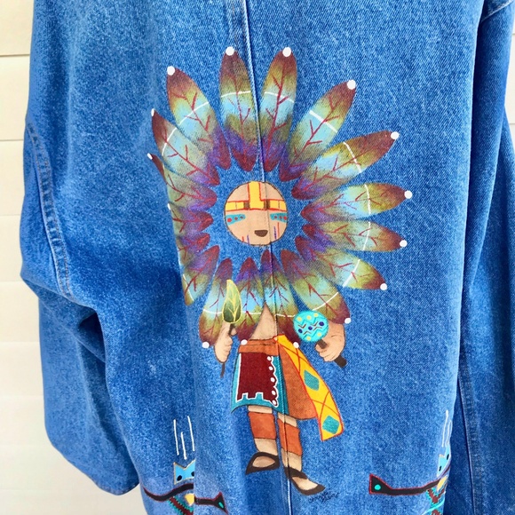Sunbelt BeJeweled Painted Denim Duster Coat - Picture 4 of 8